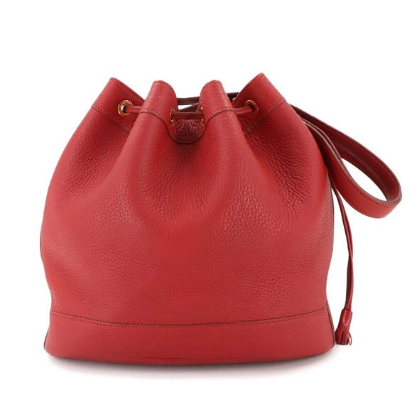 HERMES Market PM Shoulder Bag Taurillon Clemence Red Purse 90283162 - Picture 1 of 10